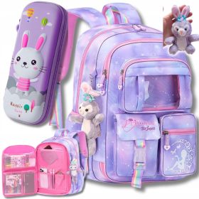  Schulrucksack mit mehreren Fächern Lilatöne, 26 Jahre alt