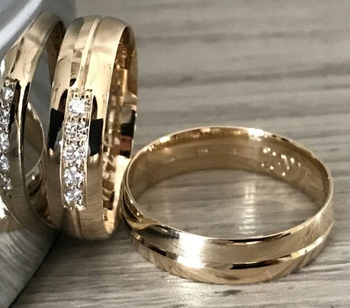  GOLDVERZIERTE RINGE PAAR 375 5 m HIT FESTPREIS