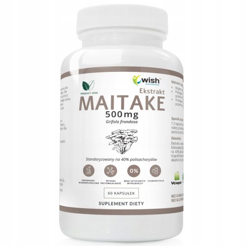 Maitake Pilzextrakt 500mg für Immunsystem und Blutzuckerkontrolle, 60 Veggie-Kapseln