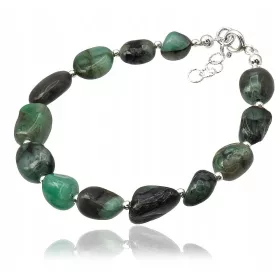  EINZIGARTIGES NATÜRLICHES EMERALD-SILBER-ARMBAND