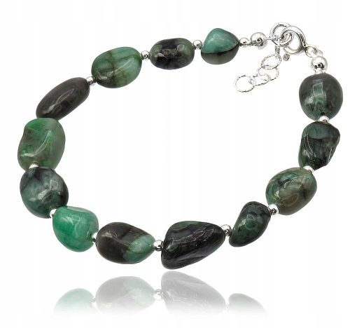  EINZIGARTIGES NATÜRLICHES EMERALD-SILBER-ARMBAND