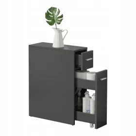  Badezimmerschrank 61x20x45cm Dunkelgrau