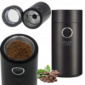    Elektrischer Grinder Adler, Kunststoff, 75 g, Schwarz, Gelb- und Goldtöne