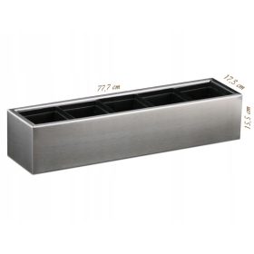  Enigma-Art Edelstahl-Blumentopf 77,7 x 17,3 x 15,5 cm grau