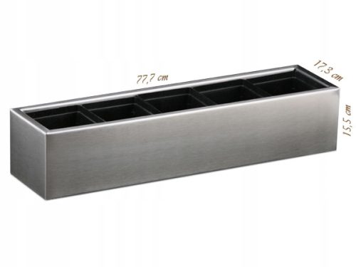  Enigma-Art Edelstahl-Blumentopf 77,7 x 17,3 x 15,5 cm grau