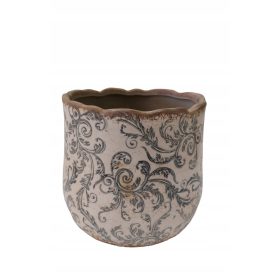  Bezug 18 cm, cremefarbene Keramik, Grau- und Silbertöne