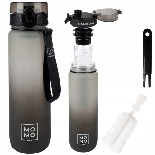  MOMO WAY Flasche mit Fruchteinsatz, Wasserflasche 1l, BPA-freies Tritan