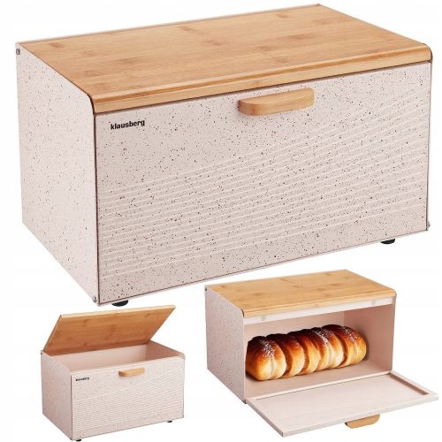 KLAUSBERG Brotkasten KB-7386, schwarz mit multifunktionalen Deckeln