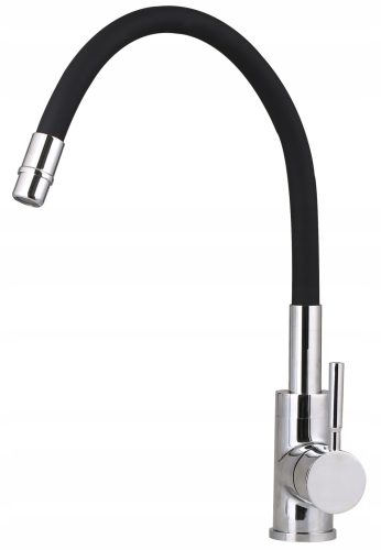 Moderno ELBA bodenstehender Küchenarmatur, Schwarz, Silber