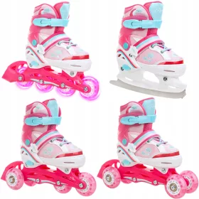  Inlineskates Rollschuhe 4in1 RAVEN Zoya 27-30 LED-Räder