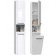 TopEshop Nell III Stand-Badezimmerschrank, weiß glänzend, 31x30x174 cm