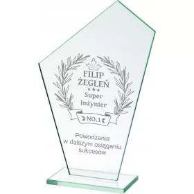  GESCHENK ZUM VATERTAG, GLASSTATUETTE MIT GRAVUR