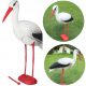  Storch-Gartenfigur, aufgeklebter Vogel, stehend, Outdoor-Dekoration für den Garten