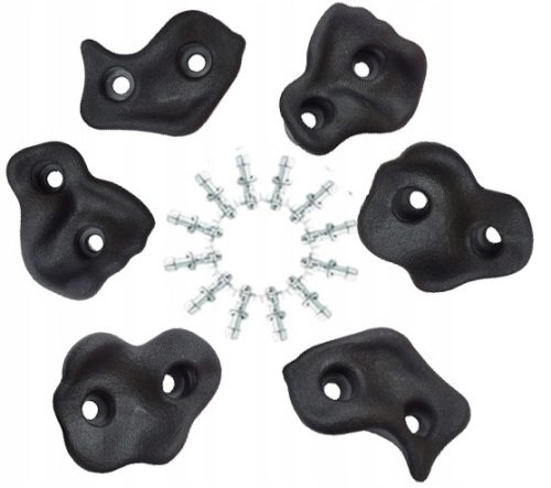 Klettersteine Griffe 6 SCHWARZ + Schrauben