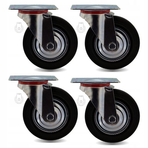 SET AUS 4 STÜCK. RÄDER fi 160 Etagenwagen 41STGU160