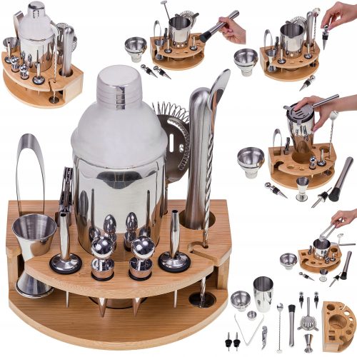 Barkeeper-Sets für Getränke BARTENDER-SET FÜR GETRÄNKE BAMBUS-SHAKER 12-tlg