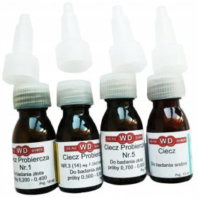    SET TESTFLÜSSIGKEITEN ZUM TESTEN VON GOLD- UND SILBERPRÜFFLÜSSIGKEITEN