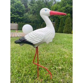  GARTENSTORCH, STEHEND, EINKLEBT, KLEINE VOGELFIGUR