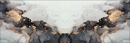 KÜCHENFOTOTAPETE SCHWARZ-WEIßER MARMOR 260x60 cm