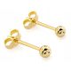  SCHÖNE OHRRINGE AUS GOLD pr. 585 14-Karat-Kugeln, 3-mm-Stab