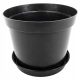  DonKwiat Blumentopf 46,5 cm x 46,5 x 35 cm Durchmesser 48,5 cm Kunststoff schwarz + GardenPlus Blumentopfständer + 40 cm Kunststoff