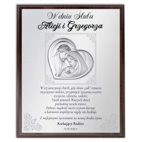    HOCHZEITSGESCHENK-SILBERBILD MIT GRAVUR-SOUVENIRS IN EINER DEKORATIVEN BOX