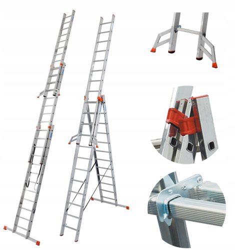 Krause Leiter 9,3 m Aluminium 3 x 36 bis 150 kg