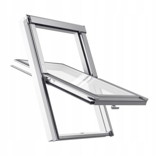 Dachfenster aus PVC-Kunststoff, weiß, 78x140, mit Kragen