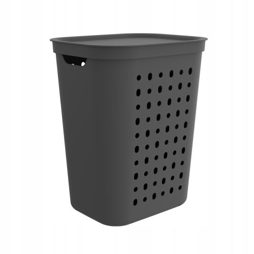 Wäschekörbe und -behälter Rotho 55l freistehender Wäschekorb, Graphit, Grau- und Silbertöne