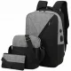 3-in-1 Rucksack, Tasche und Etui Set in Schwarz-Grau - Modell BQ51D