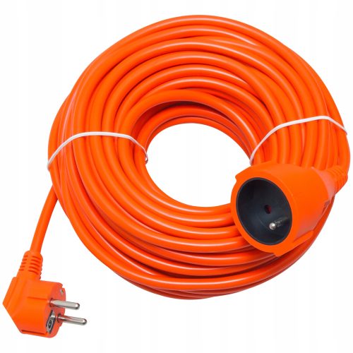 HITELO Gartenverlängerungskabel 20 m, 1 Stk. Steckdosen, orange