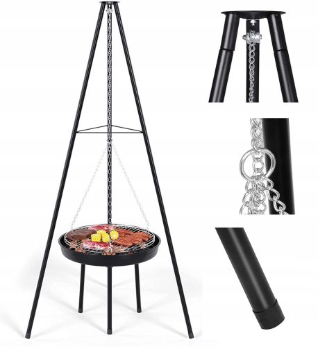  Gartengrill zum Aufhängen, Dreibein, Kohlekamin 2in1, Neomax