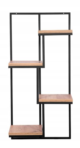 BLUMENSTÄNDER AUS HOLZ Hängender Blumenständer aus Metall, Loft, schwarz, 4 Regale, Tischplatte
