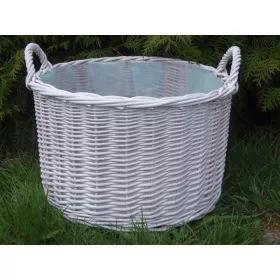  Alwik Blumentopf 30 cm x 30 x 15 cm weißes Korbgeflecht
