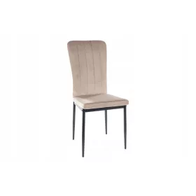  Stuhl VIGO VELVET, Gestell schwarz, dunkelbeige BL40