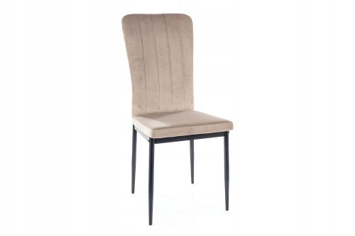  Stuhl VIGO VELVET, Gestell schwarz, dunkelbeige BL40