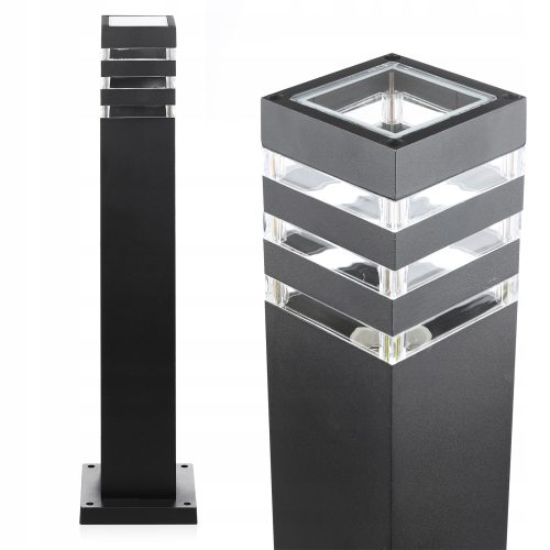  Interlook E27 quadratischer Lichtmast, 59 cm, schwarz