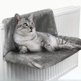    PETSTORY HÄNGEMATTE für eine KATZE, weiches Bett für einen Heizkörper, verstellbarer GRIFF