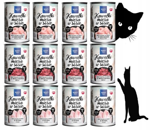  WAFI Katzenfutter Stücke in Soße mit Geflügel 415g