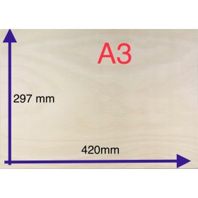3 mm dickes Sperrholz, Größe A3 cm, Klasse. 2 FÜR LASER