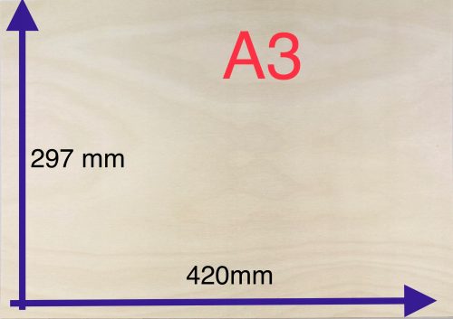 3 mm dickes Sperrholz, Größe A3 cm, Klasse. 2 FÜR LASER