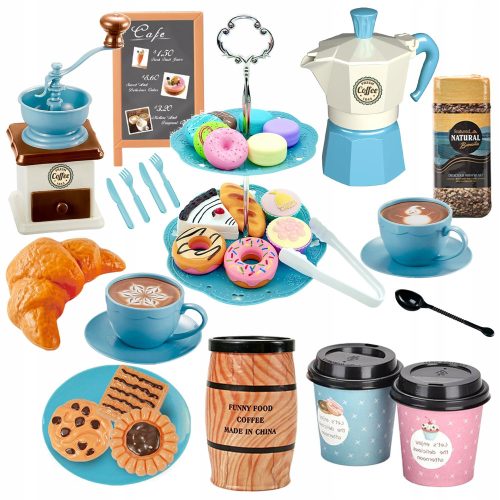  Service-Set mit Geschirr, Mühle, Kaffeeteller, Tassen
