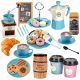  Service-Set mit Geschirr, Mühle, Kaffeeteller, Tassen