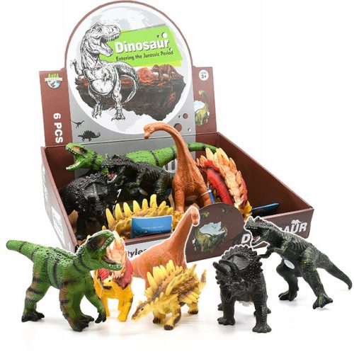  Dinosaurier-Rex-Figuren, Gummi, weich, 6er-Set