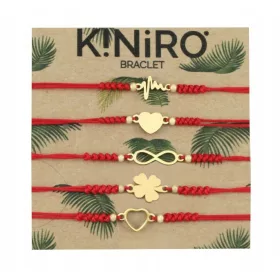  ROTES ARMBAND, 5 STÜCK, CHIRURGENSTAHL