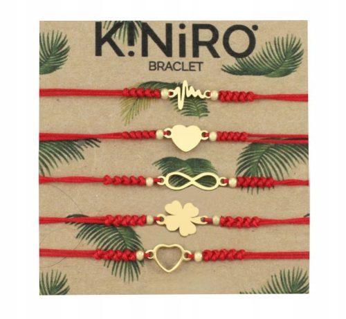  ROTES ARMBAND, 5 STÜCK, CHIRURGENSTAHL