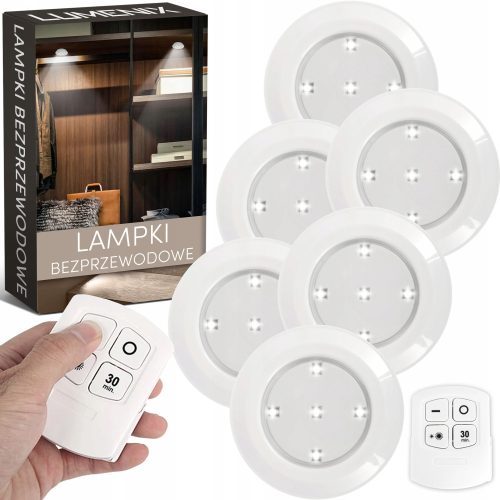  6x kabellose LED-Akkulampe + FERNBEDIENUNG