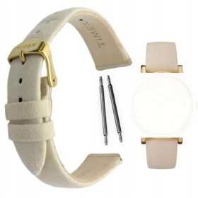  Beigefarbenes Lederarmband für Timex 18 mm Uhr