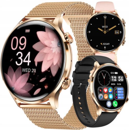  Smartwatch Damenuhr Messungen Anrufe Herzfrequenzmesser Polnisches Menü Elegant