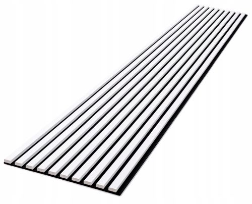 3D-Lamellen 10 Stk. auf Filz 270cm x 45cm WEISS